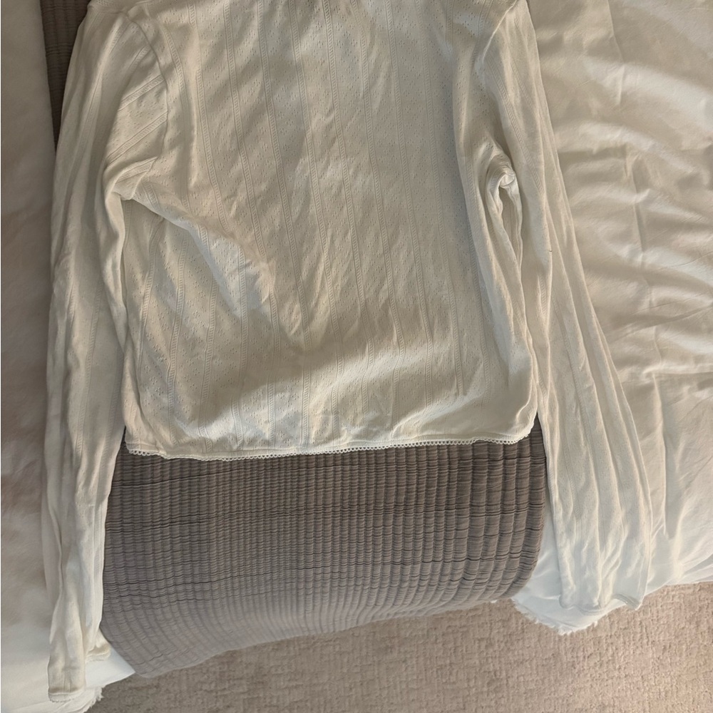 Reformation White Pointelle Cardigan - Picture 3 of 4